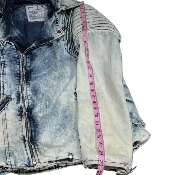 Vintage Denim Moto Jacket Size Medium - Picture 15 of 16